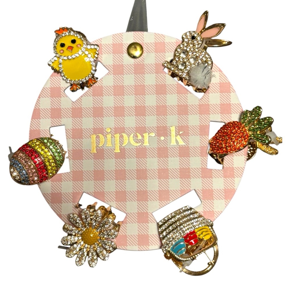 NWT•Piper K Easter/Spring Metal Hair Clips